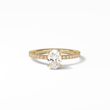 1.33 CT Oval Cut Pave & Hidden Halo Style Moissanite Engagement Ring 8