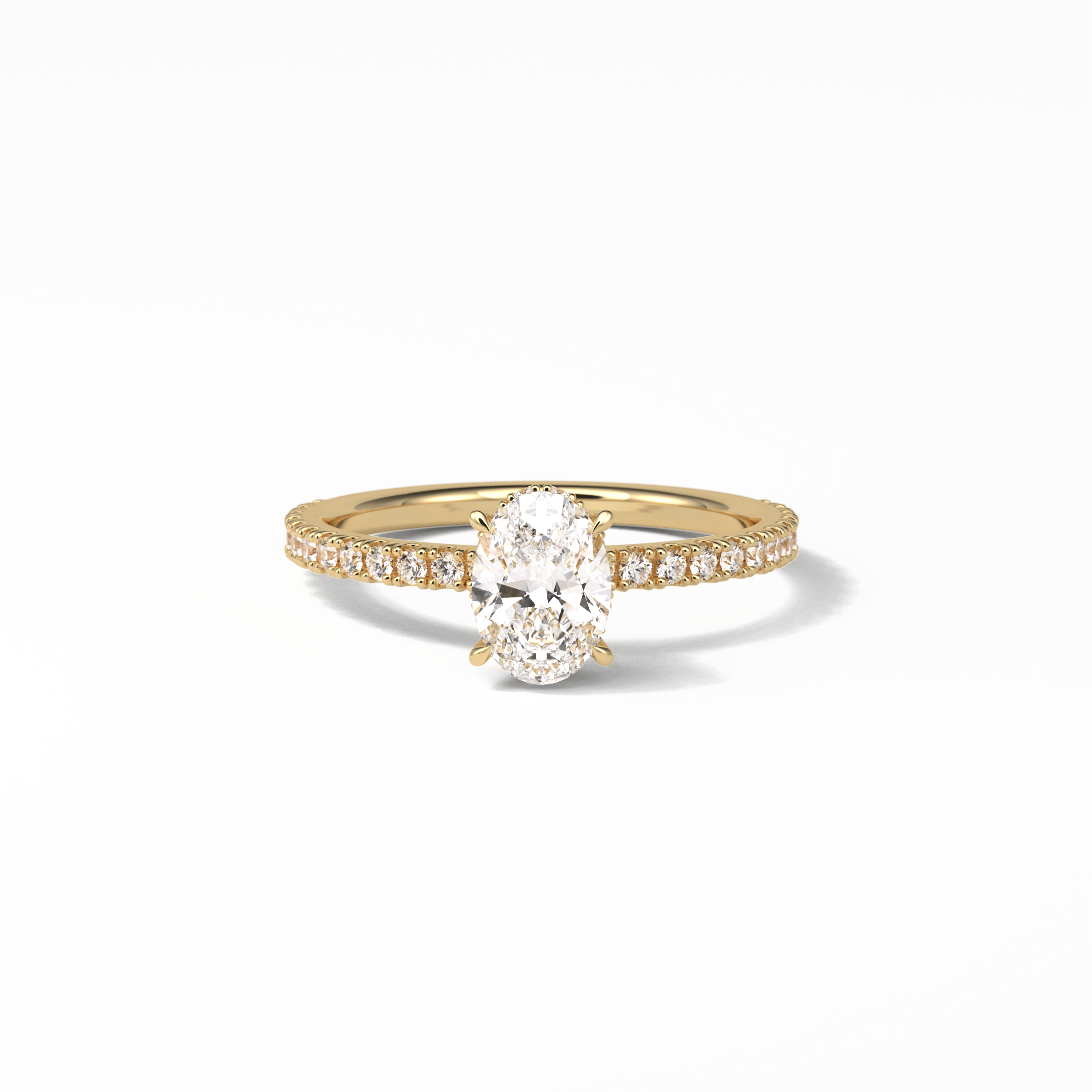1.33 CT Oval Cut Pave & Hidden Halo Style Moissanite Engagement Ring 8