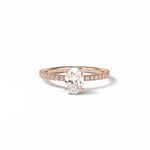 1.33 CT Oval Cut Pave & Hidden Halo Style Moissanite Engagement Ring 15