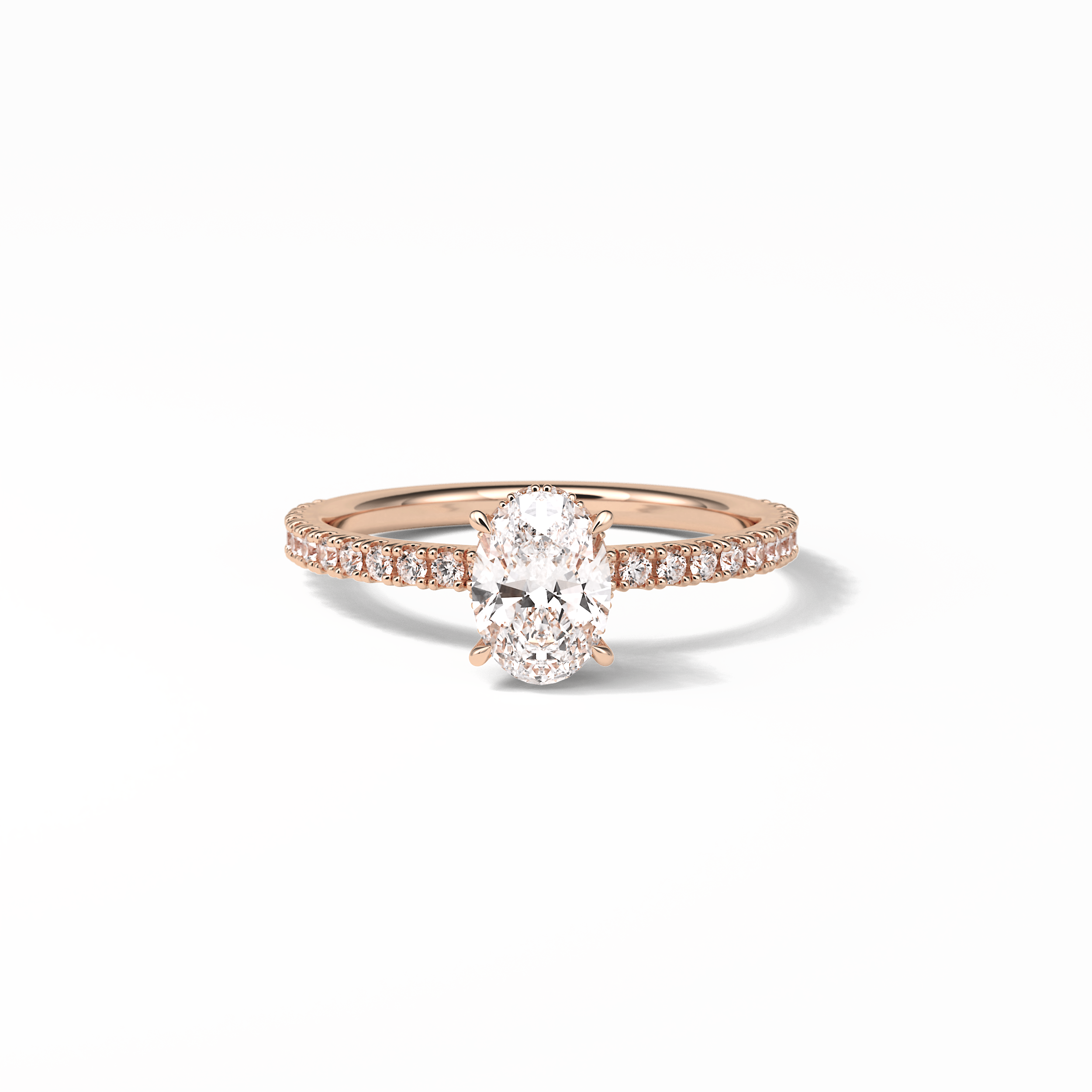 1.33 CT Oval Cut Pave & Hidden Halo Style Moissanite Engagement Ring 15
