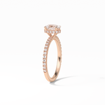 1.33 CT Oval Cut Pave & Hidden Halo Style Moissanite Engagement Ring 13