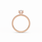 1.33 CT Oval Cut Pave & Hidden Halo Style Moissanite Engagement Ring 18