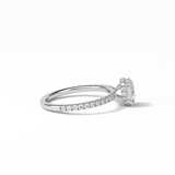 1.33 CT Oval Cut Pave & Hidden Halo Style Moissanite Engagement Ring 2