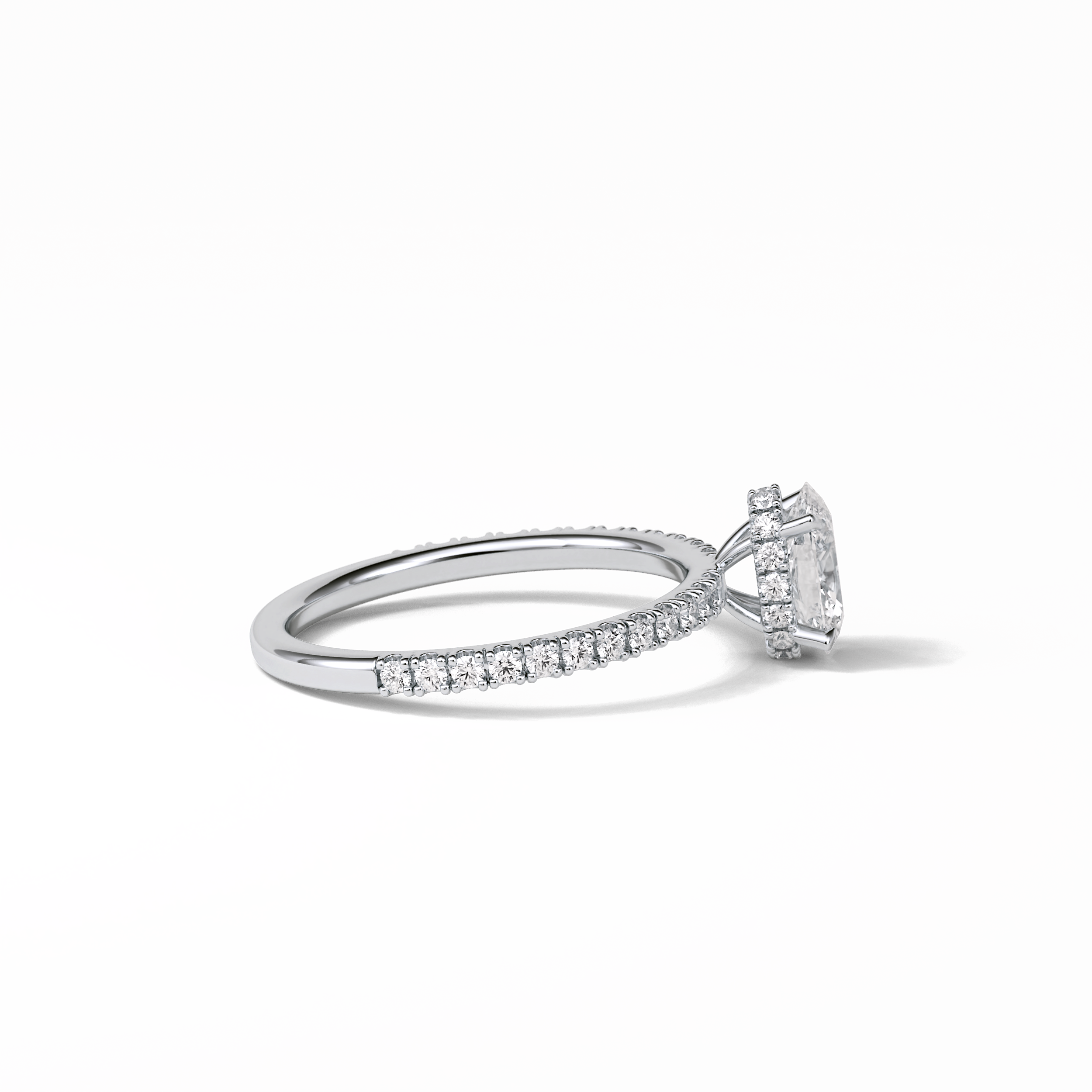 1.33 CT Oval Cut Pave & Hidden Halo Style Moissanite Engagement Ring 2