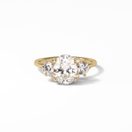 1.91 CT Oval Cut Three Stones Style Moissanite Engagement Ring 8