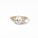 1.91 CT Oval Cut Three Stones Style Moissanite Engagement Ring 8