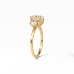 1.91 CT Oval Cut Three Stones Style Moissanite Engagement Ring 12