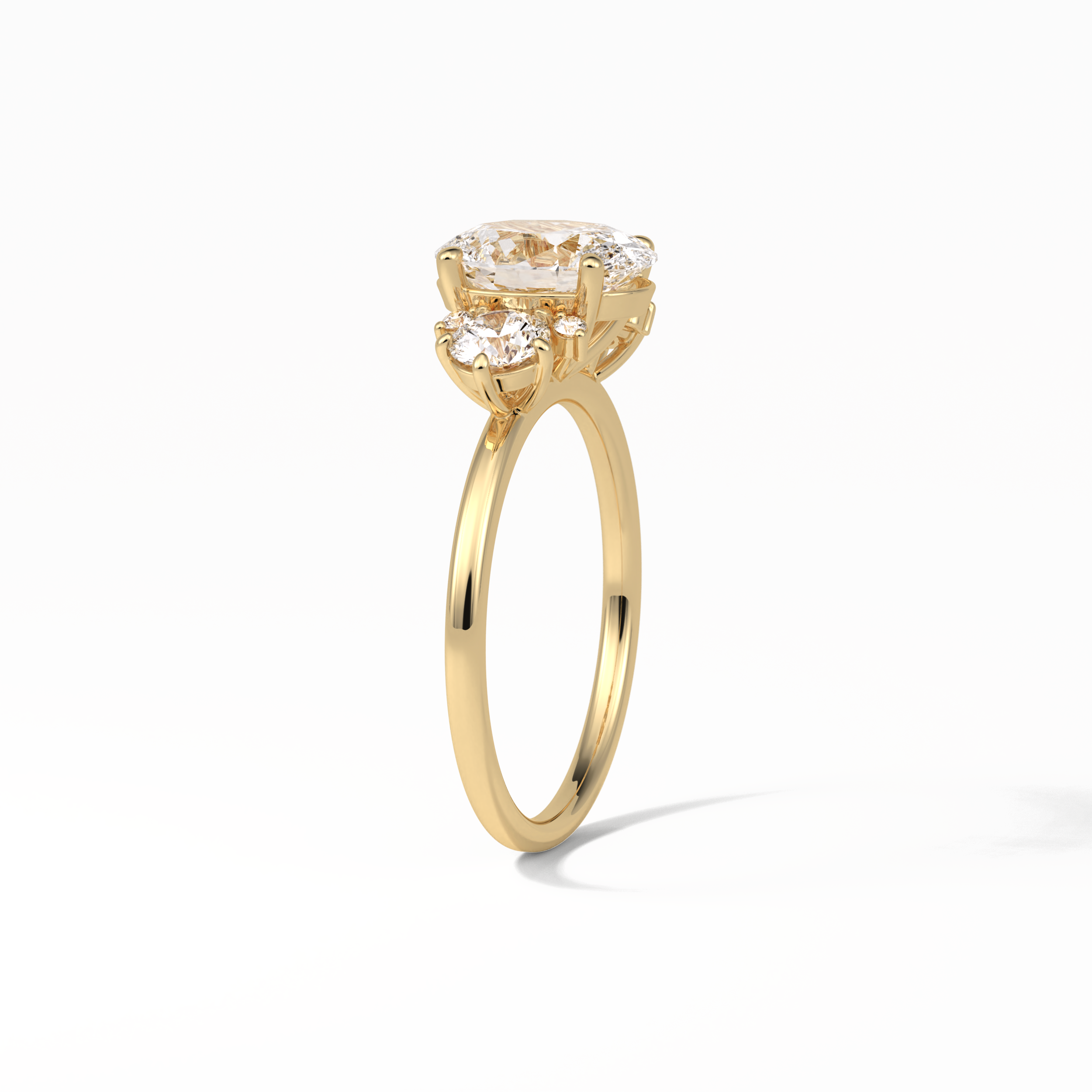 1.91 CT Oval Cut Three Stones Style Moissanite Engagement Ring 12