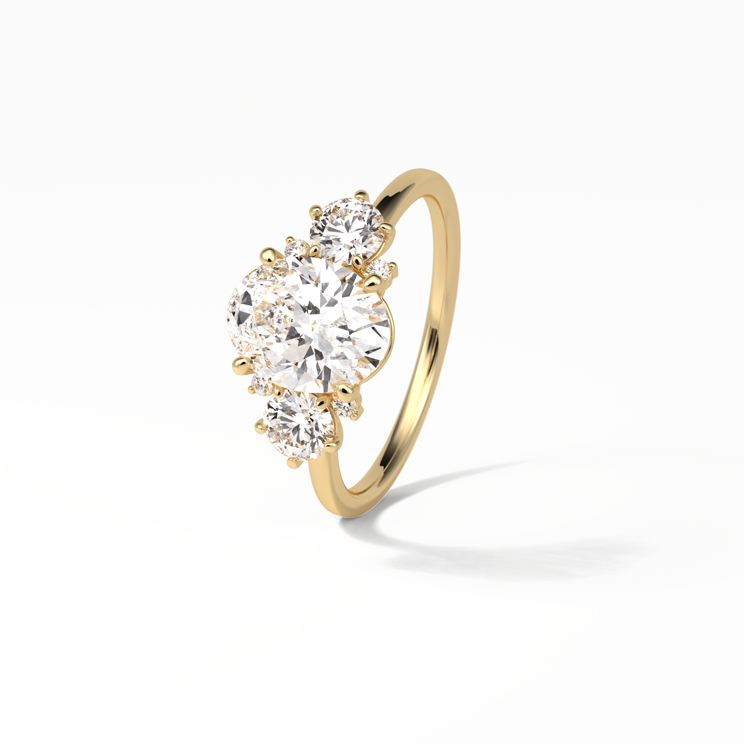 1.91 CT Oval Cut Three Stones Style Moissanite Engagement Ring 10