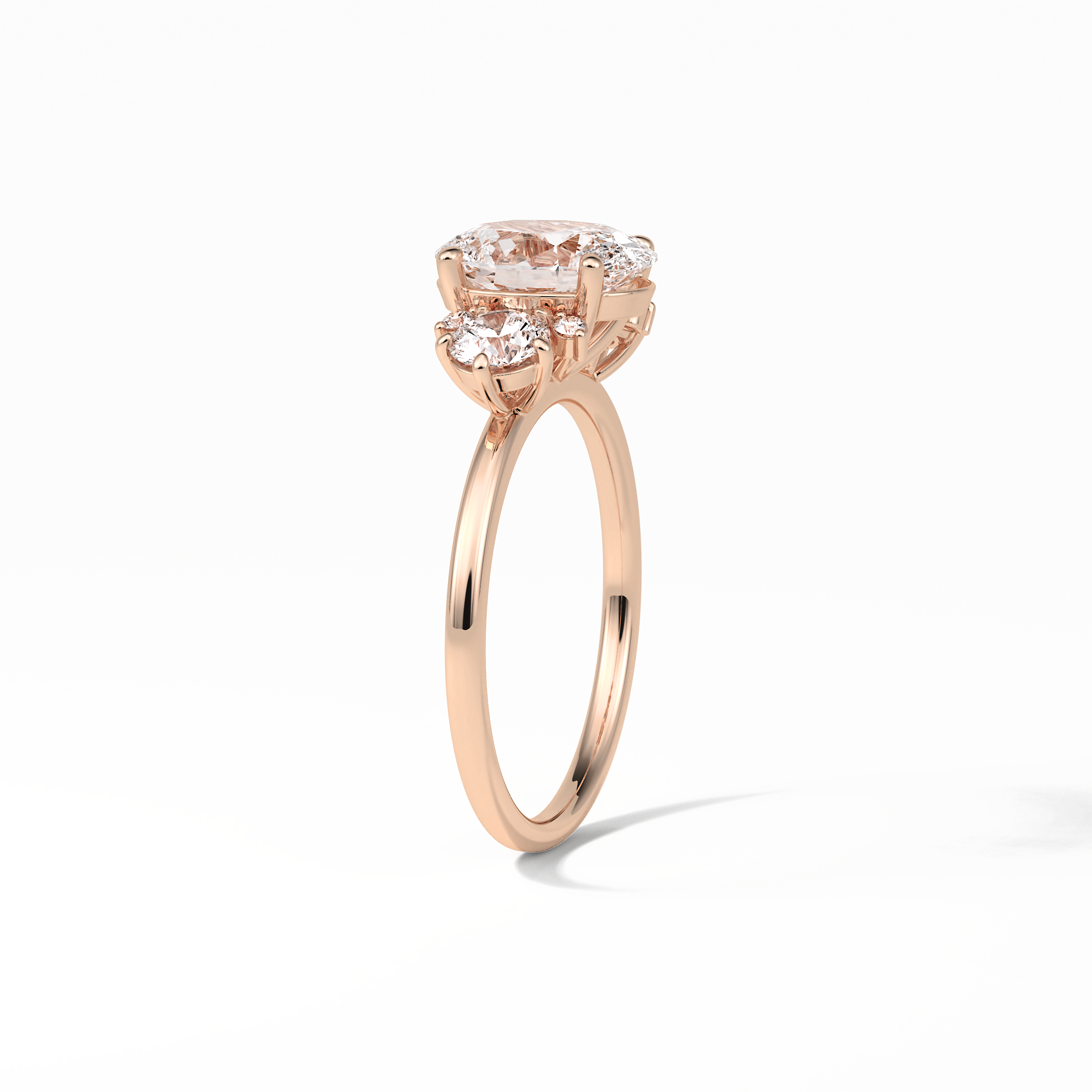 1.91 CT Oval Cut Three Stones Style Moissanite Engagement Ring 19