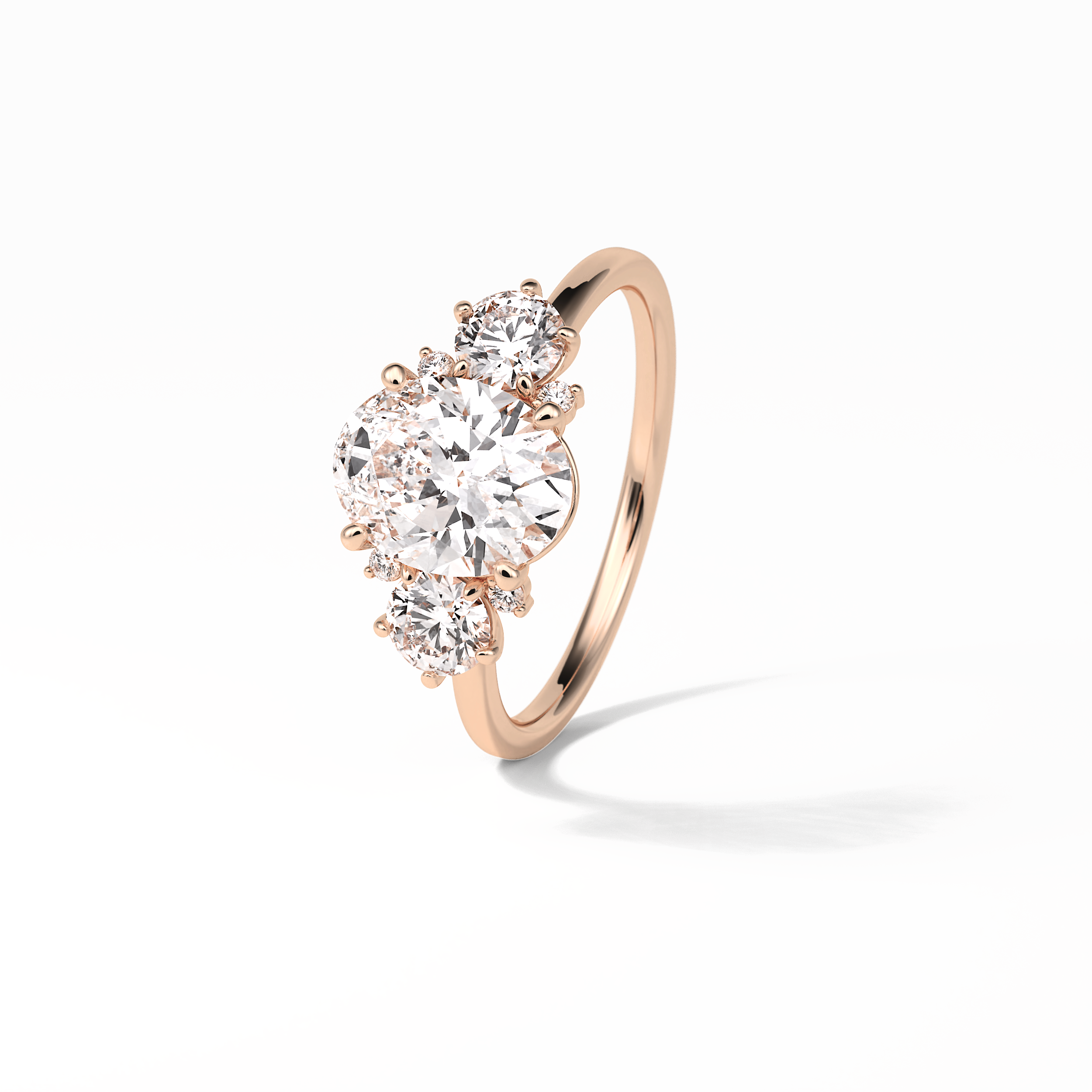 1.91 CT Oval Cut Three Stones Style Moissanite Engagement Ring 20