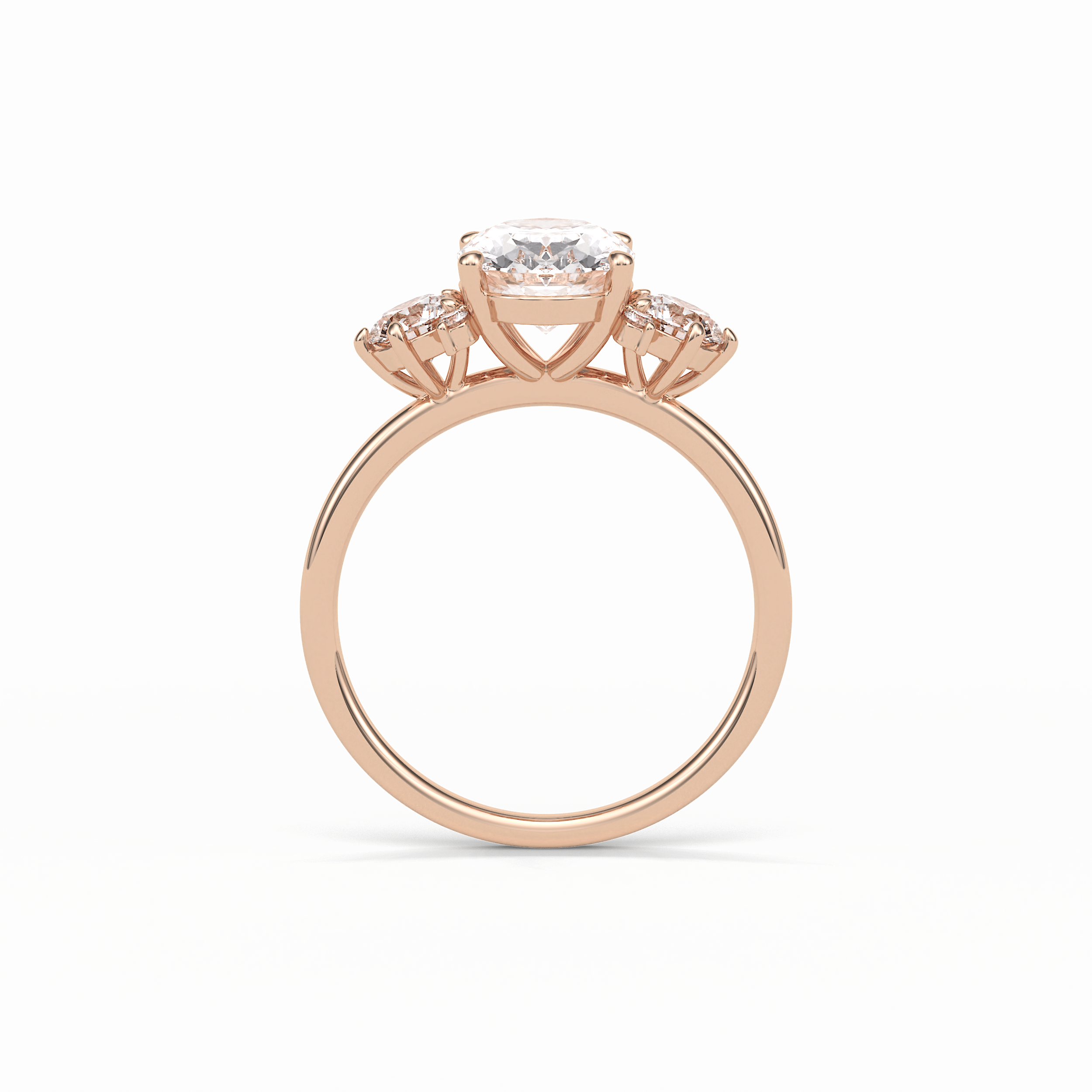 1.91 CT Oval Cut Three Stones Style Moissanite Engagement Ring 21