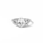 1.91 CT Oval Cut Three Stones Style Moissanite Engagement Ring 1