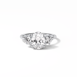 1.91 CT Oval Cut Three Stones Style Moissanite Engagement Ring 1