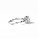 1.91 CT Oval Cut Three Stones Style Moissanite Engagement Ring 4