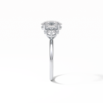 1.91 CT Oval Cut Three Stones Style Moissanite Engagement Ring 5