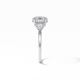 1.91 CT Oval Cut Three Stones Style Moissanite Engagement Ring 5