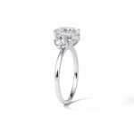 1.91 CT Oval Cut Three Stones Style Moissanite Engagement Ring 6