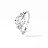 1.91 CT Oval Cut Three Stones Style Moissanite Engagement Ring 7