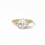 1.91 CT Oval Cut Three Stones Style Moissanite Engagement Ring 8