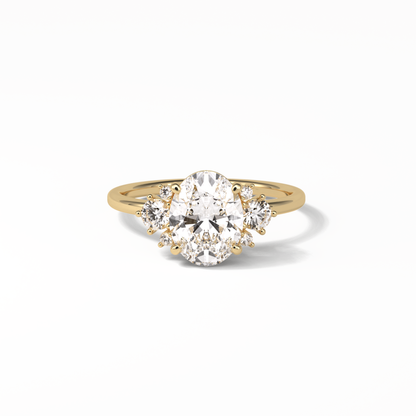 1.91 CT Oval Cut Three Stones Style Moissanite Engagement Ring