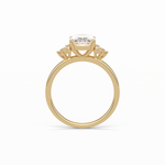 1.91 CT Oval Cut Three Stones Style Moissanite Engagement Ring 13