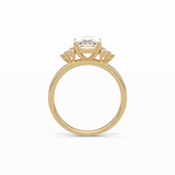 1.91 CT Oval Cut Three Stones Style Moissanite Engagement Ring 13