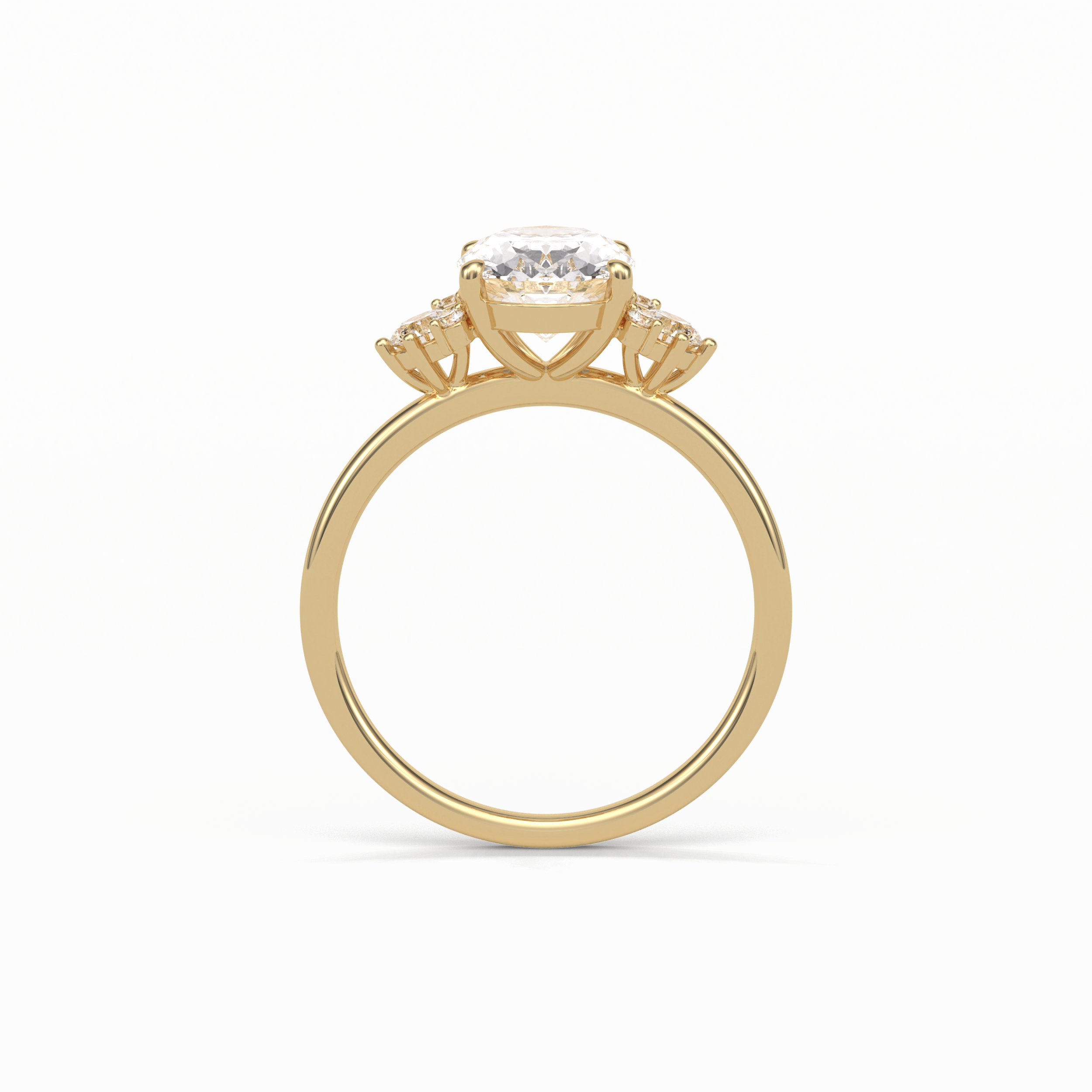 1.91 CT Oval Cut Three Stones Style Moissanite Engagement Ring 13