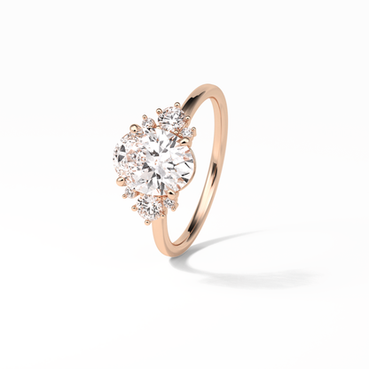 1.91 CT Oval Cut Three Stones Style Moissanite Engagement Ring
