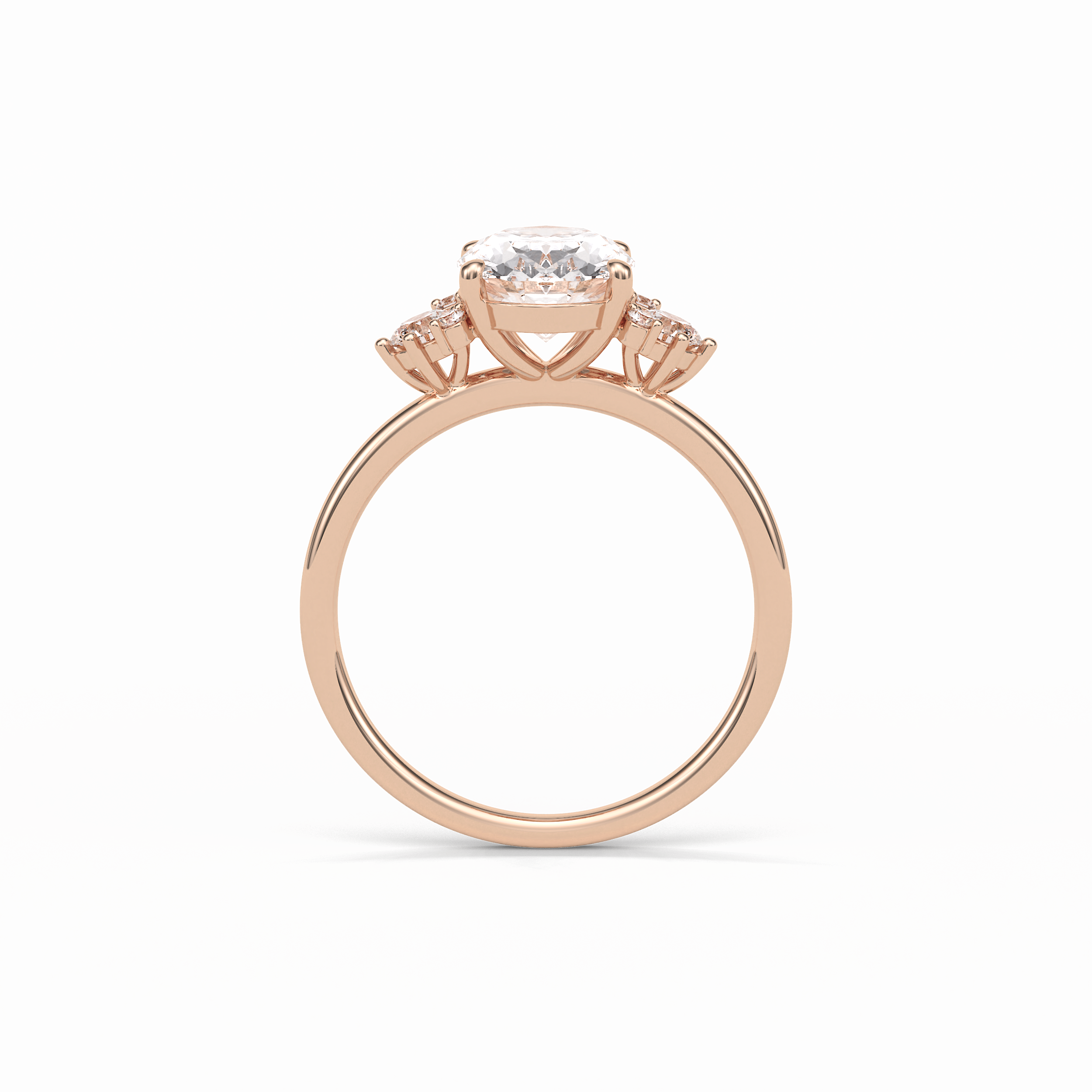 1.91 CT Oval Cut Three Stones Style Moissanite Engagement Ring 20