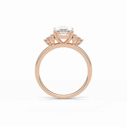 1.91 CT Oval Cut Three Stones Style Moissanite Engagement Ring