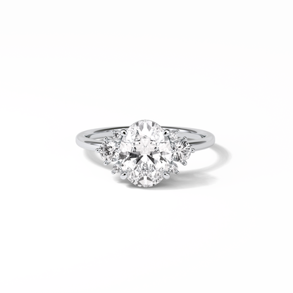 1.91 CT Oval Cut Three Stones Style Moissanite Engagement Ring