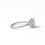 1.91 CT Oval Cut Three Stones Style Moissanite Engagement Ring 5