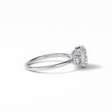 1.91 CT Oval Cut Three Stones Style Moissanite Engagement Ring 5