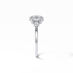 1.91 CT Oval Cut Three Stones Style Moissanite Engagement Ring 6