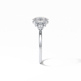 1.91 CT Oval Cut Three Stones Style Moissanite Engagement Ring 6