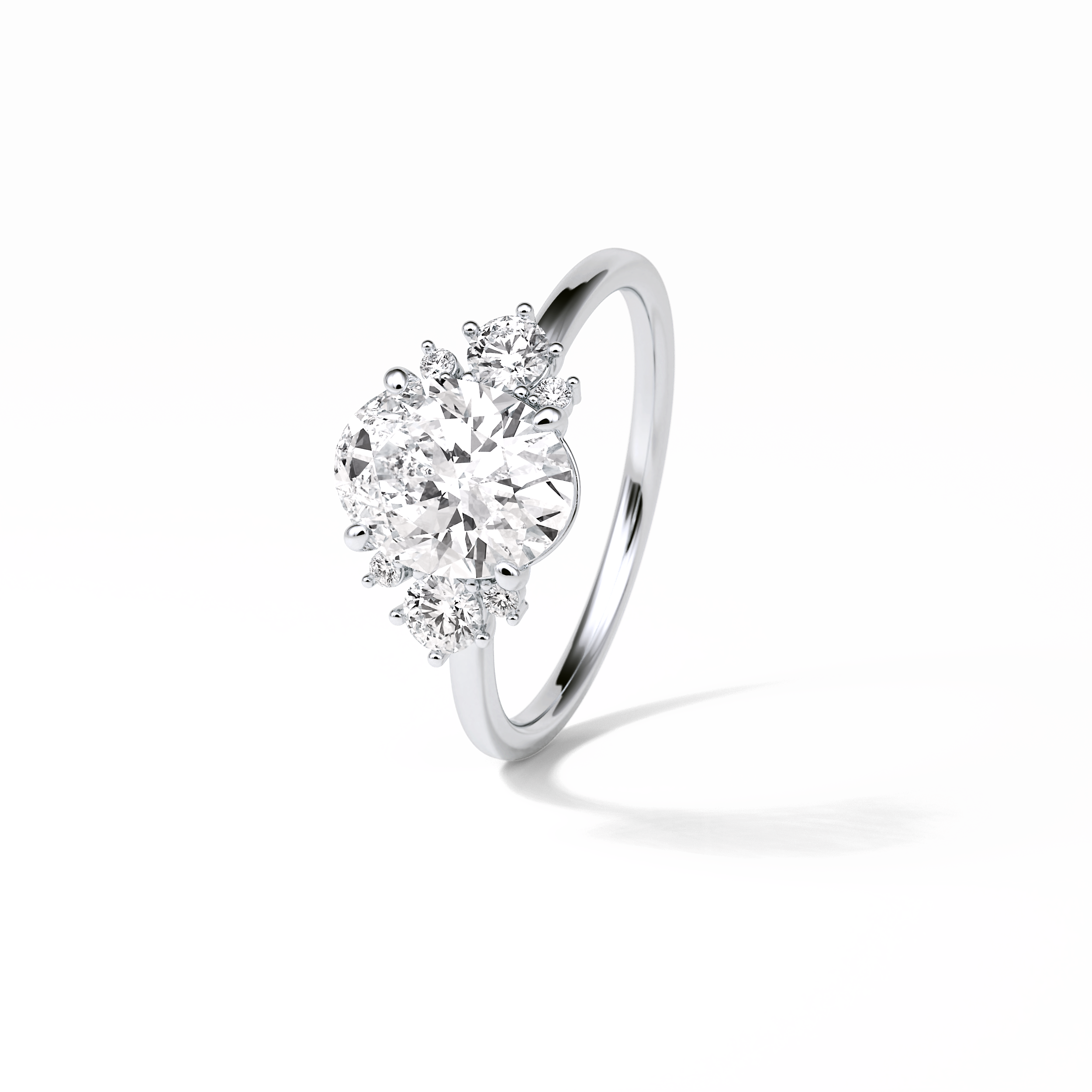 1.91 CT Oval Cut Three Stones Style Moissanite Engagement Ring 2