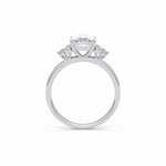 1.91 CT Oval Cut Three Stones Style Moissanite Engagement Ring 3