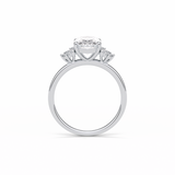1.91 CT Oval Cut Three Stones Style Moissanite Engagement Ring 3