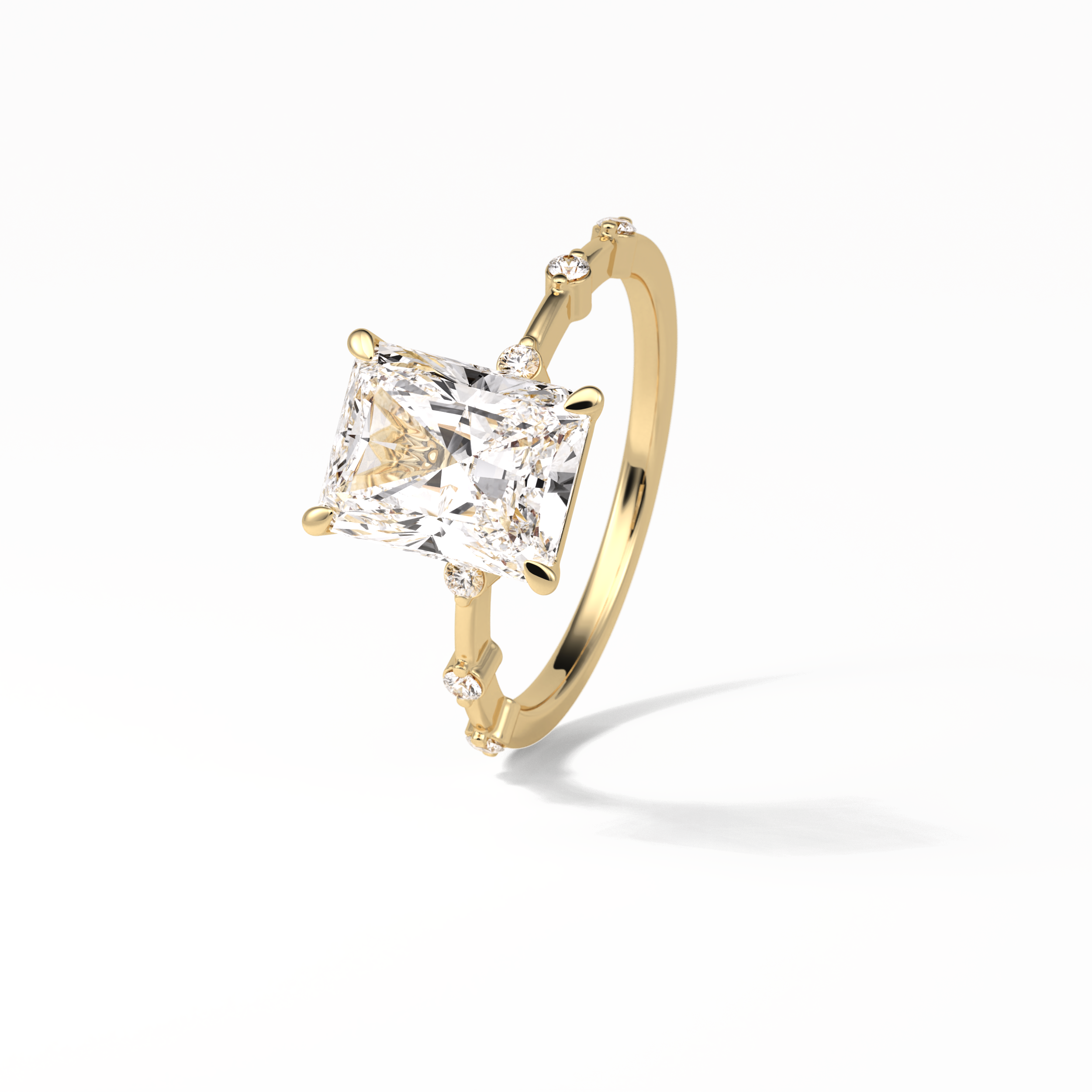 2.43 CT Radiant Cut Dainty Style Moissanite Engagement Ring 10