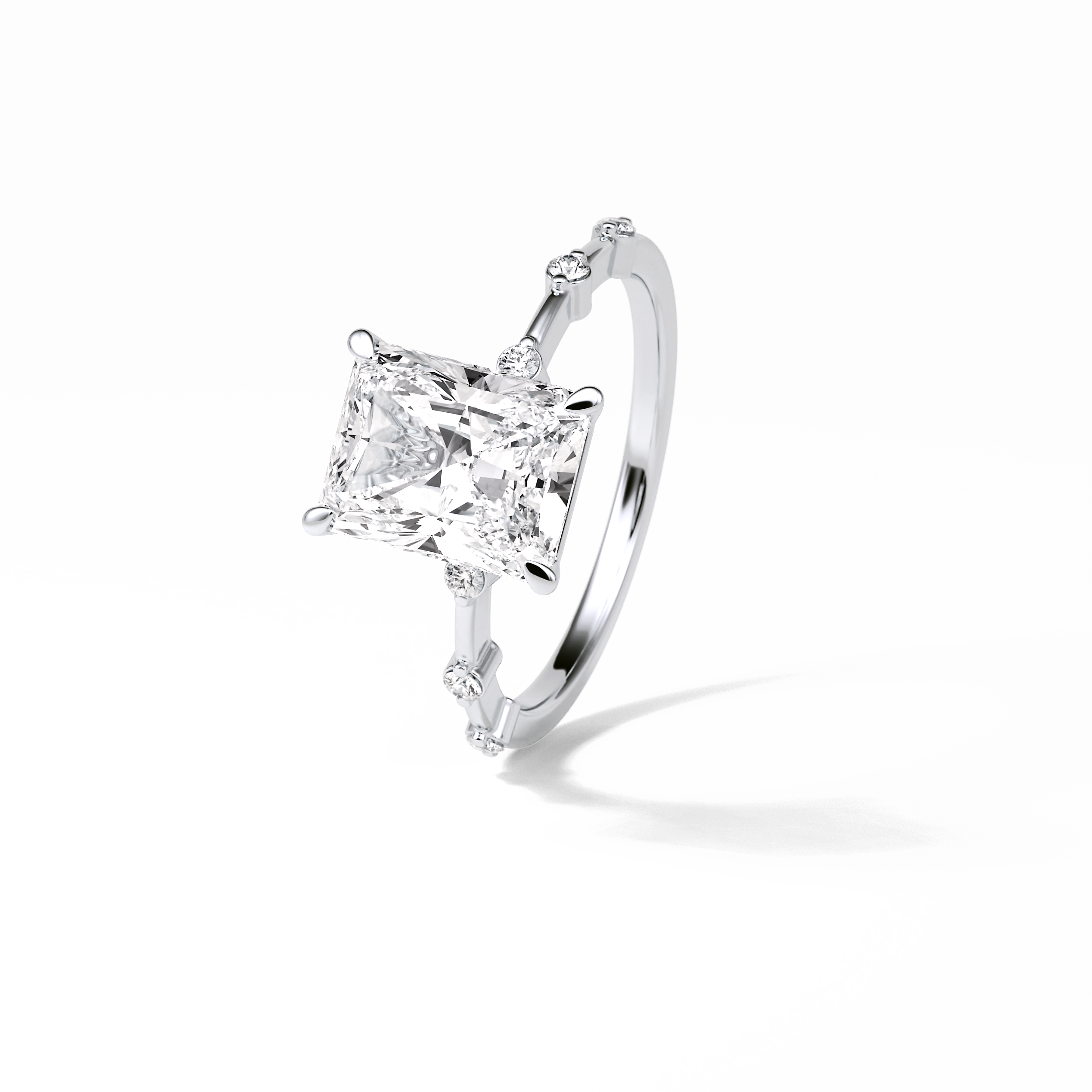 2.43 CT Radiant Cut Dainty Style Moissanite Engagement Ring 2