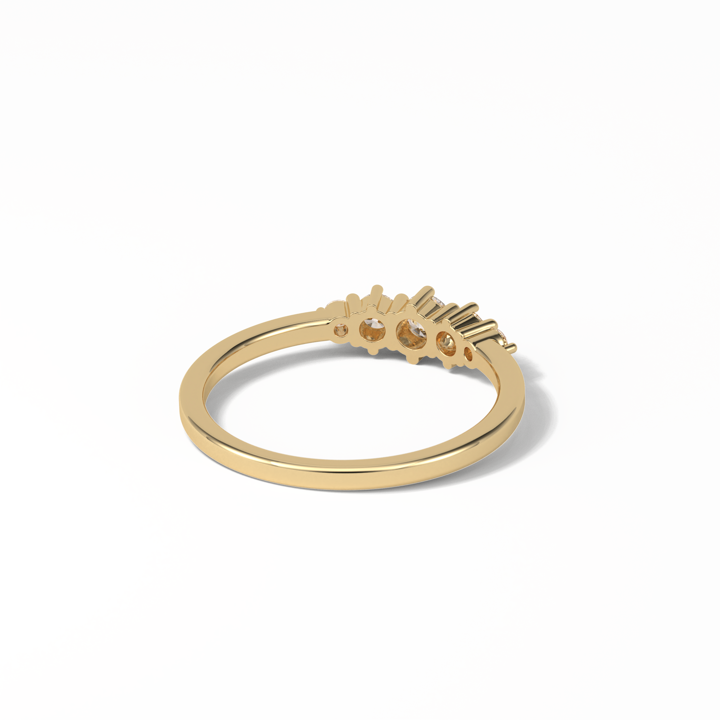 0.3 TCW Round Cut Five Stones Wedding Band 9