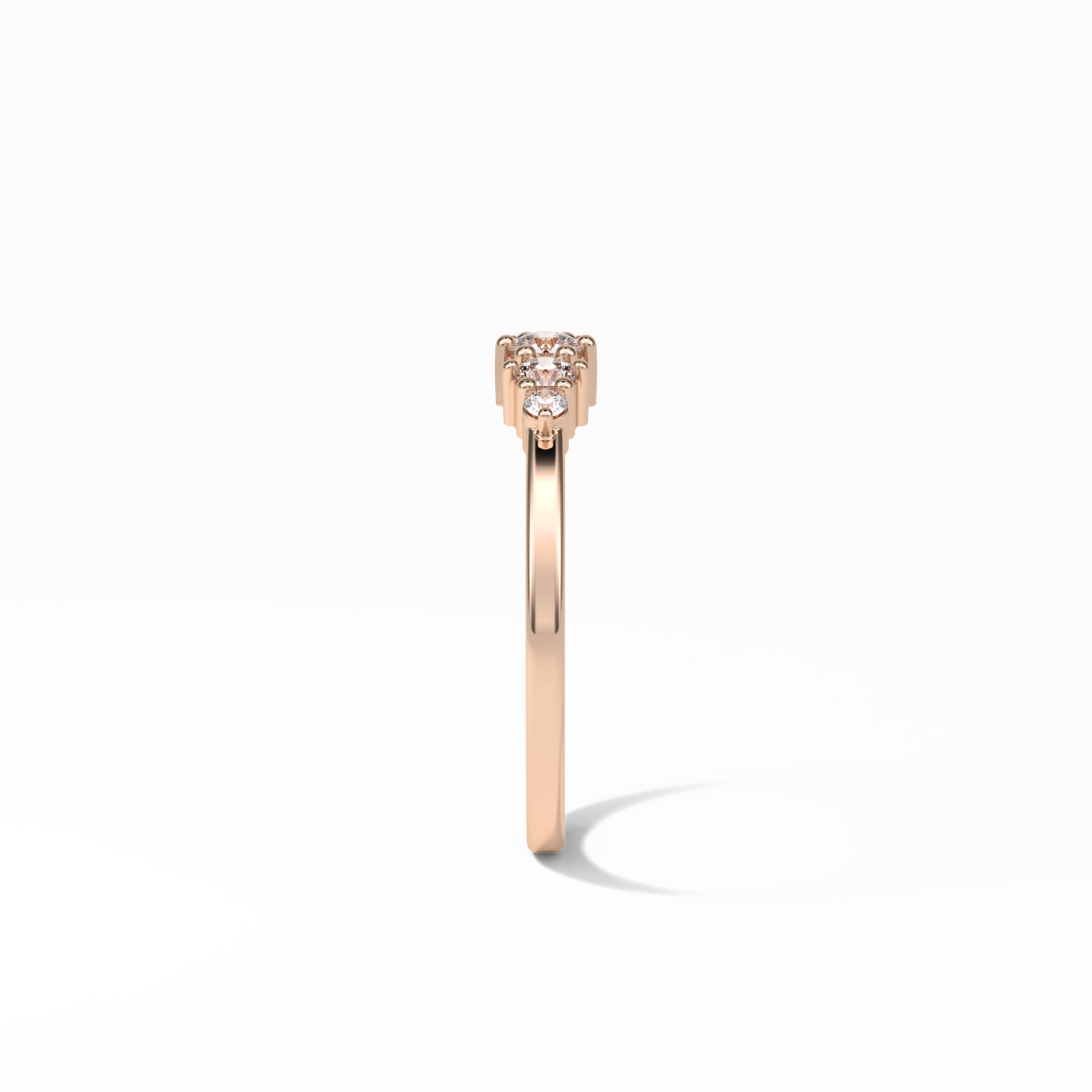 0.3 TCW Round Cut Five Stones Wedding Band 17