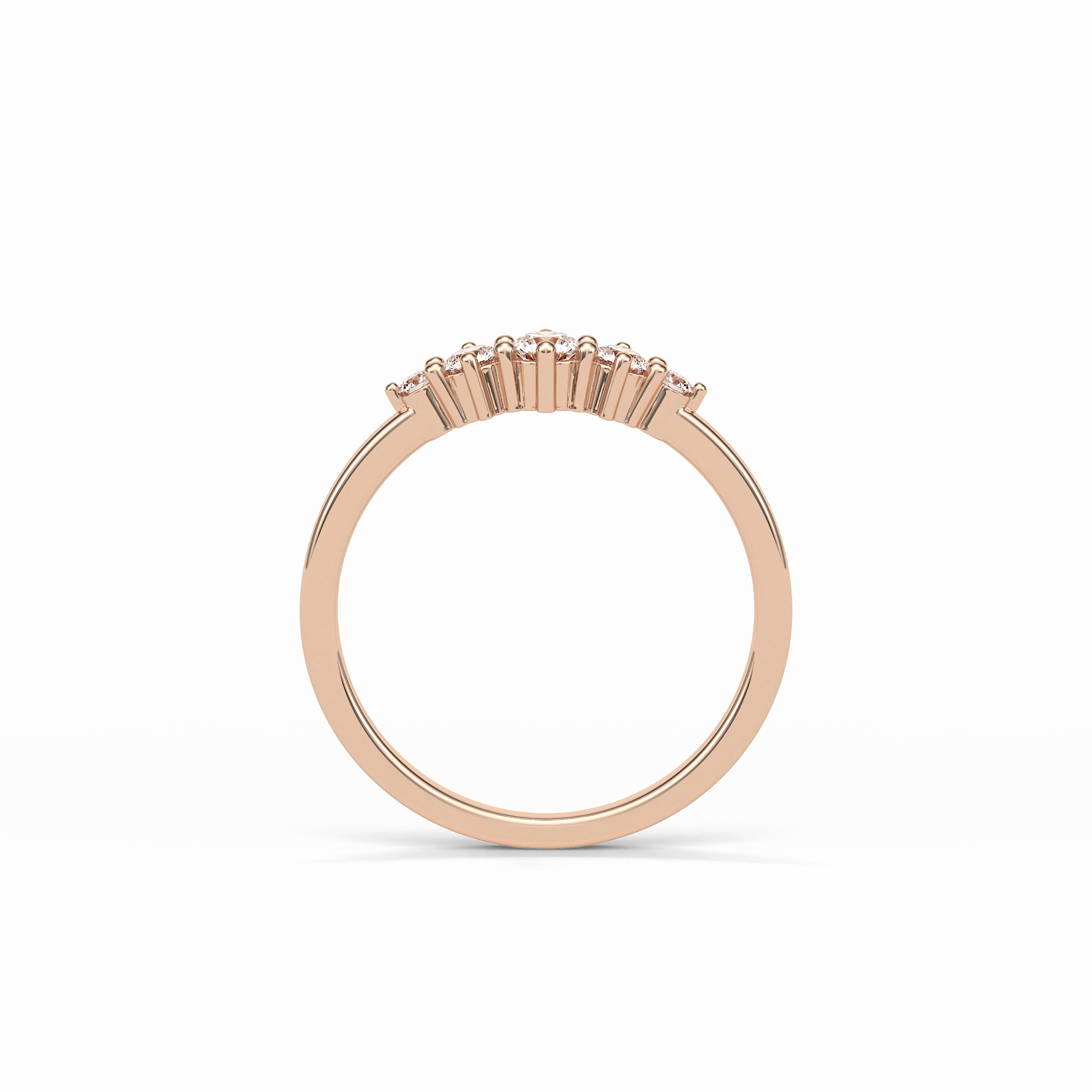 0.3 TCW Round Cut Five Stones Wedding Band 16