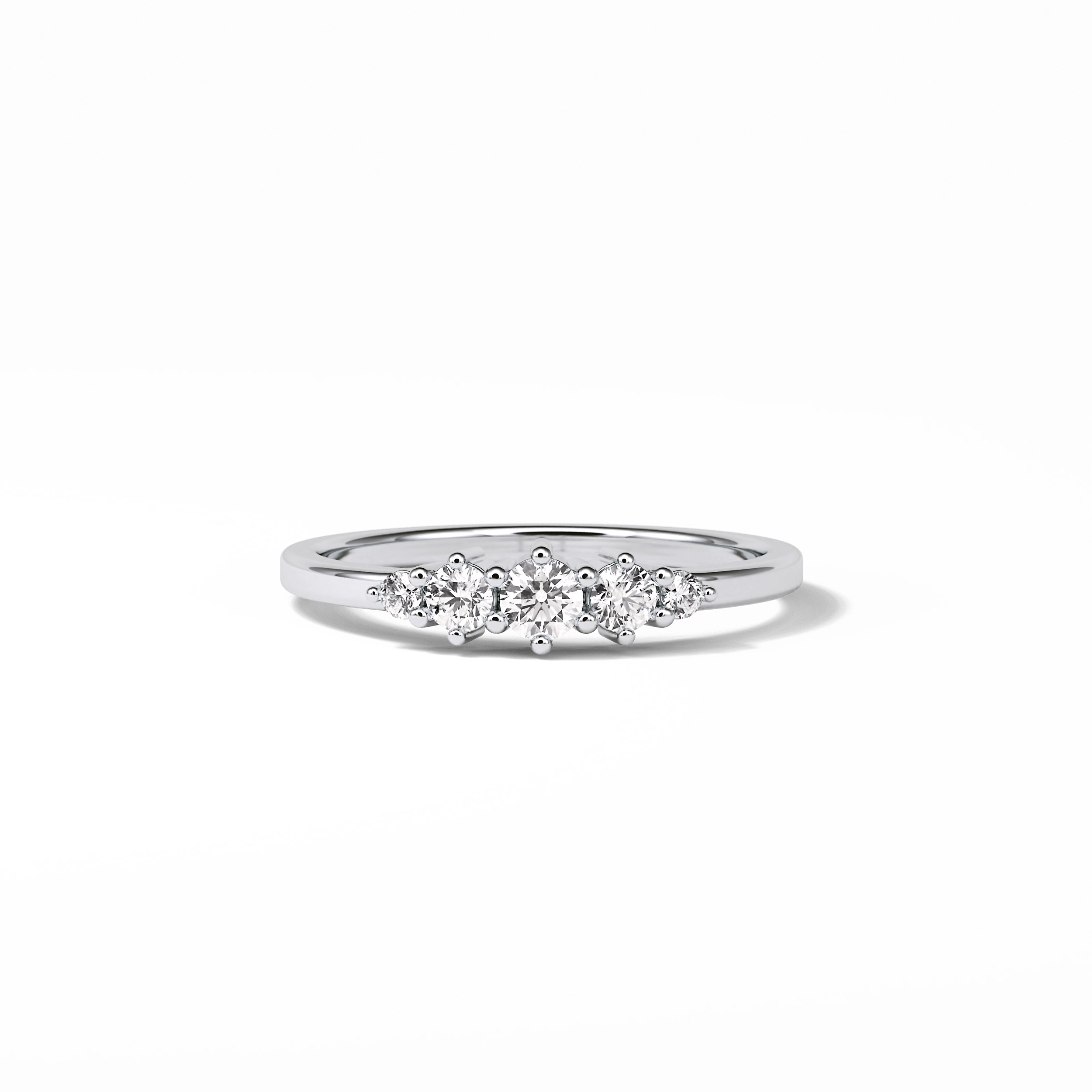 0.3 TCW Round Cut Five Stones Wedding Band 1