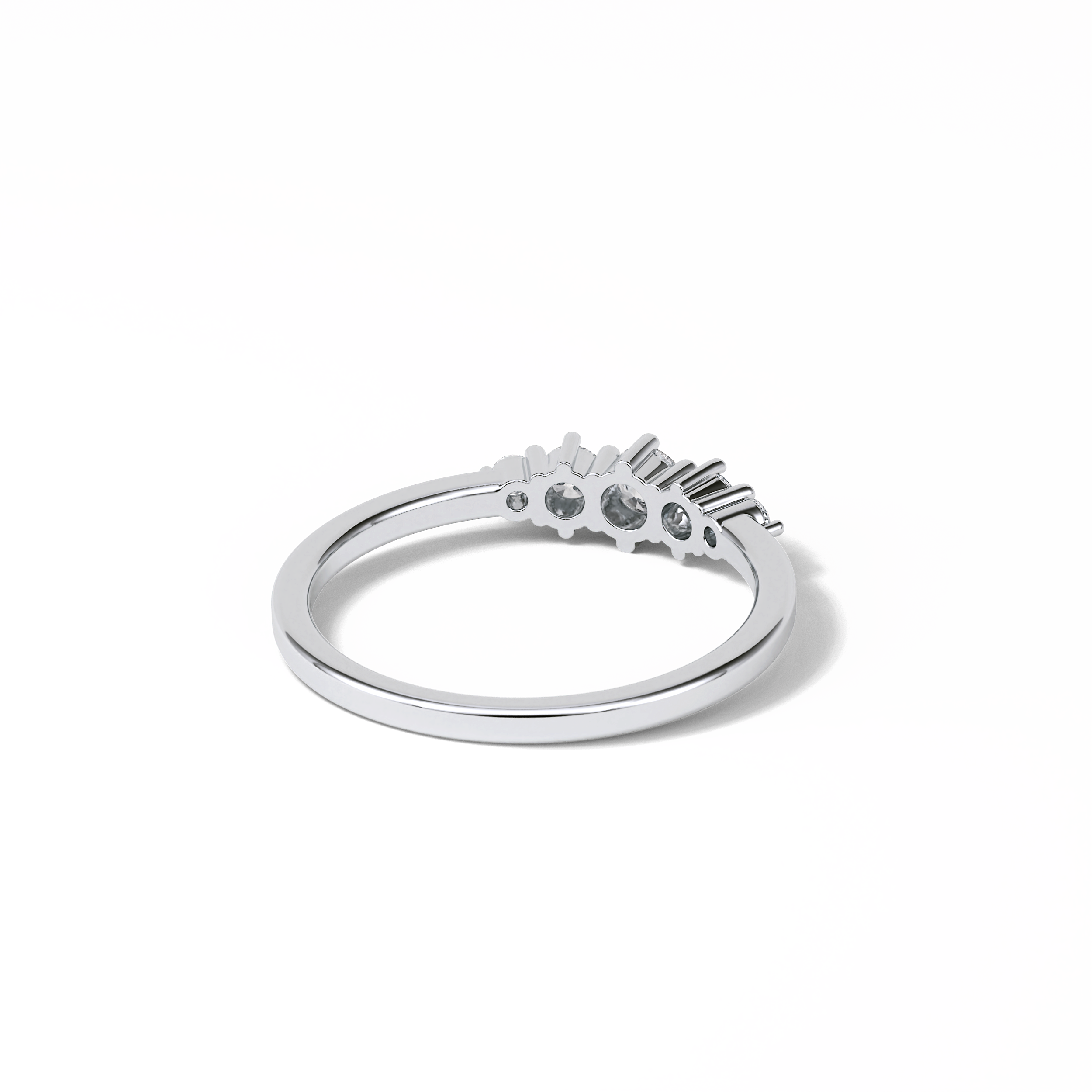 0.3 TCW Round Cut Five Stones Wedding Band 2
