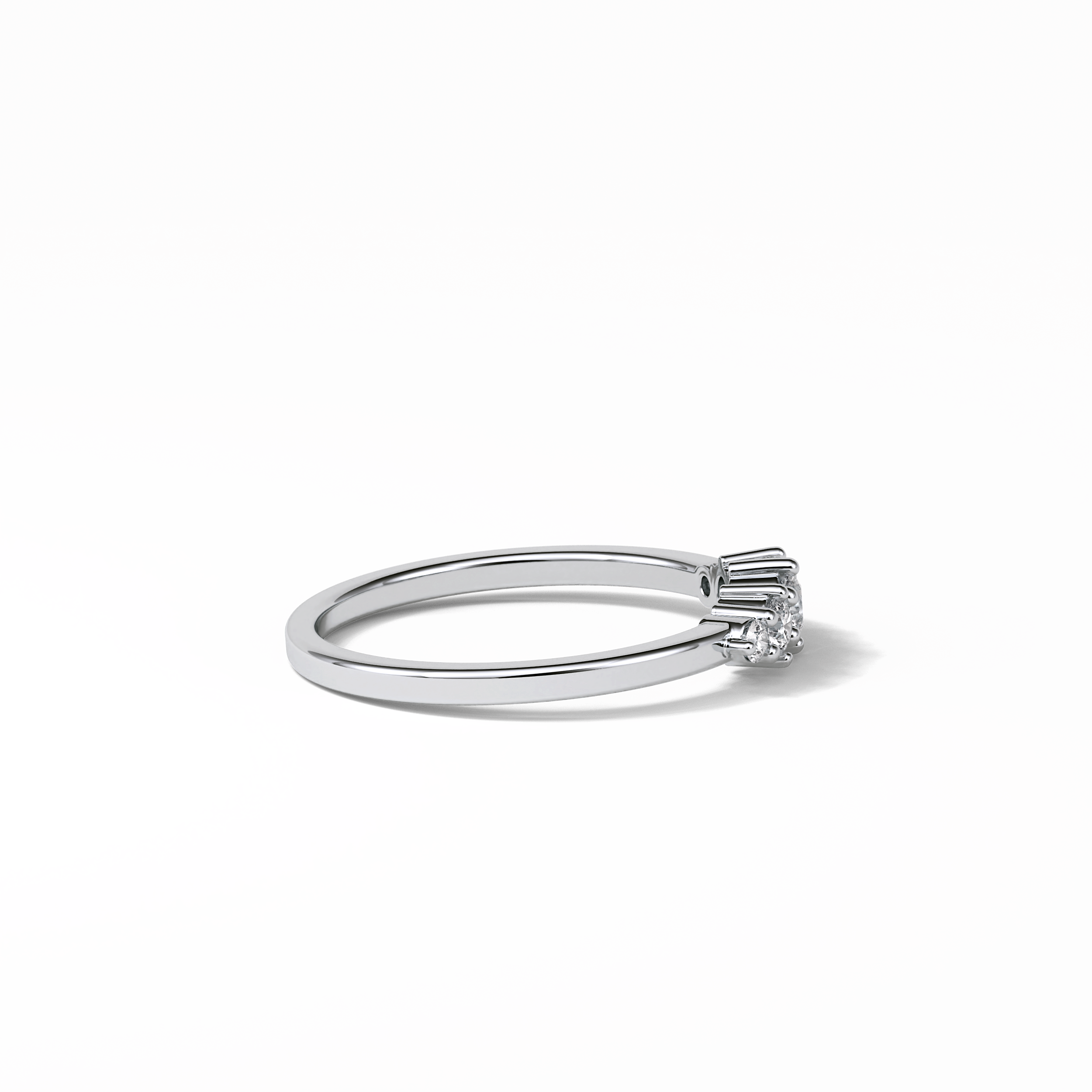 0.3 TCW Round Cut Five Stones Wedding Band 3