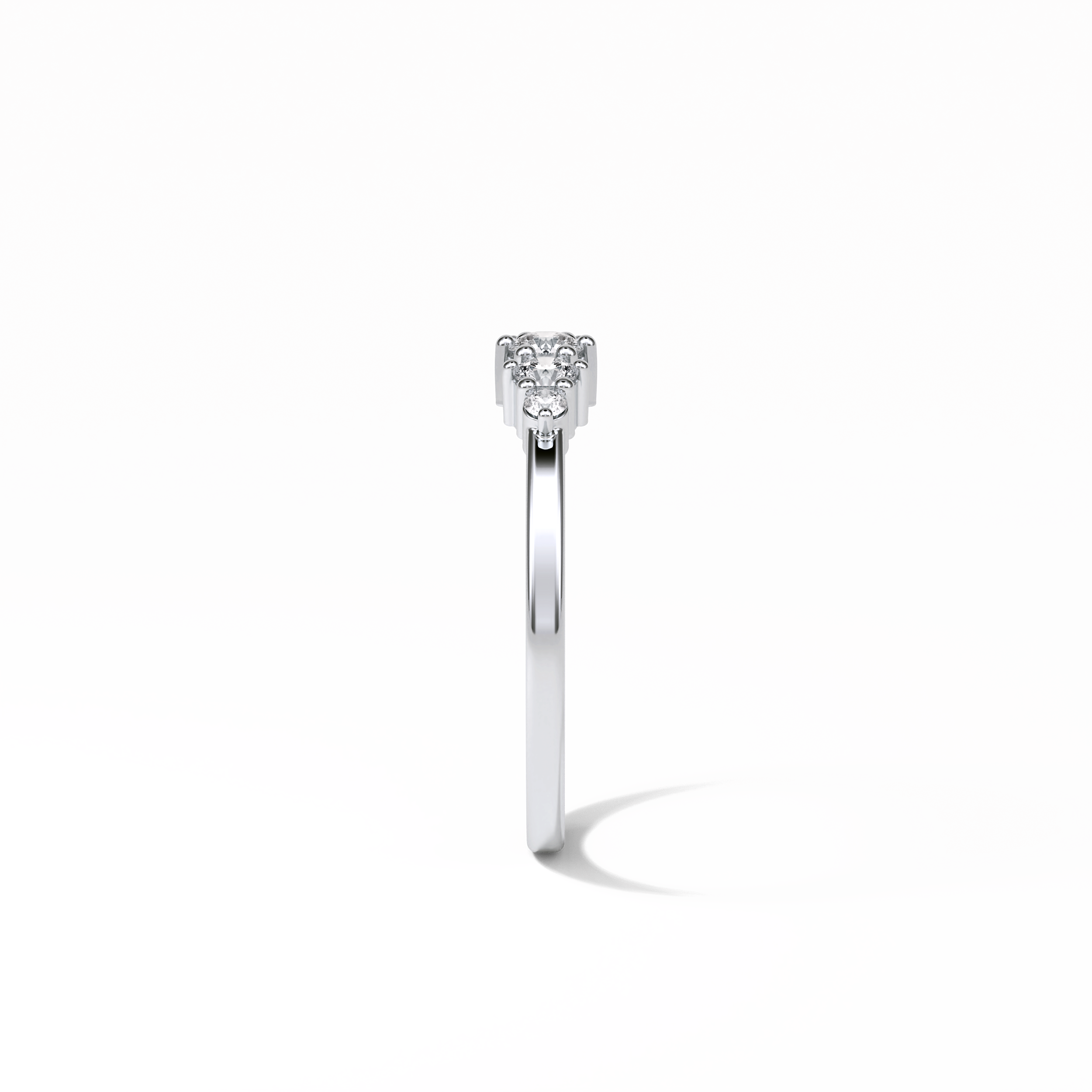 0.3 TCW Round Cut Five Stones Wedding Band 4