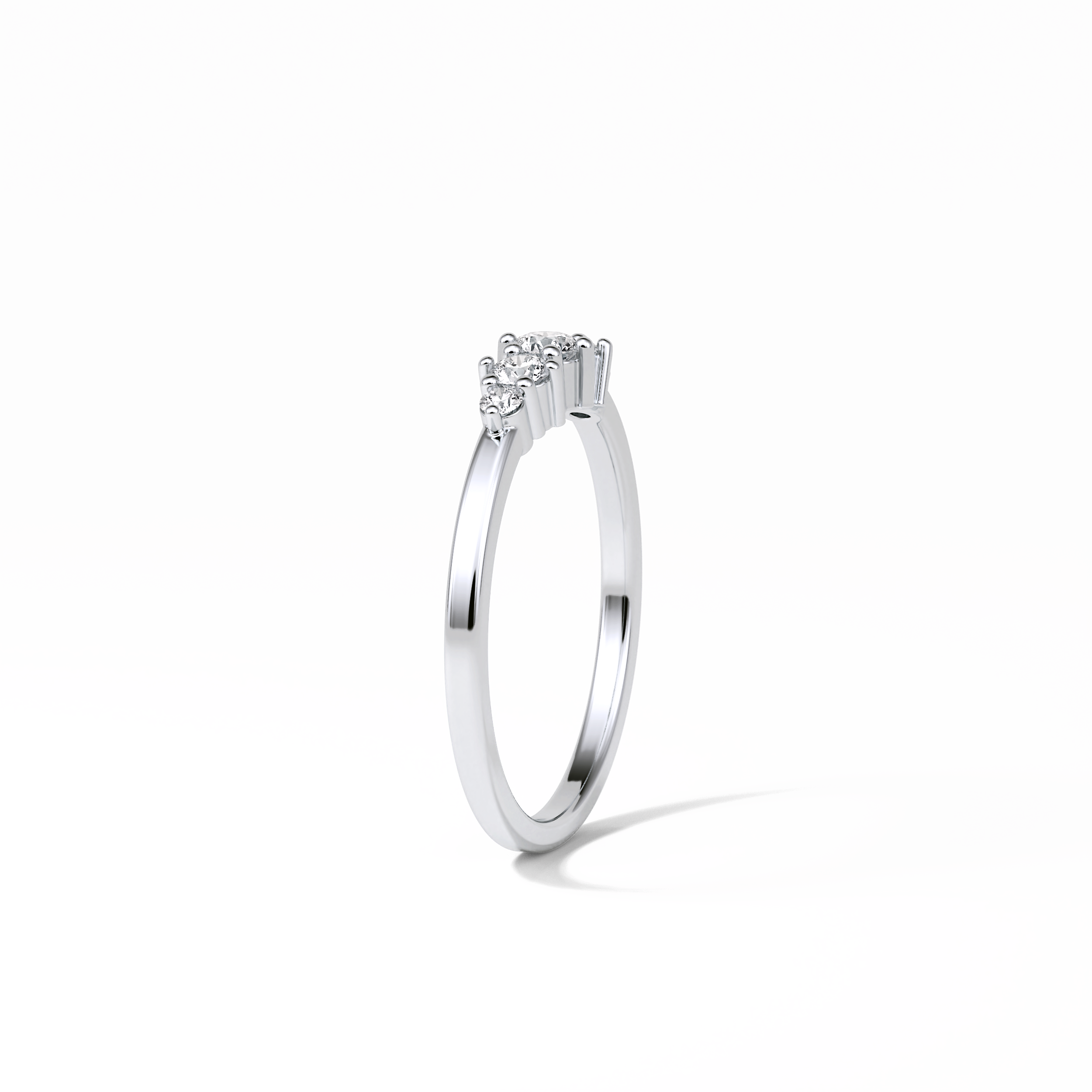 0.3 TCW Round Cut Five Stones Wedding Band 5