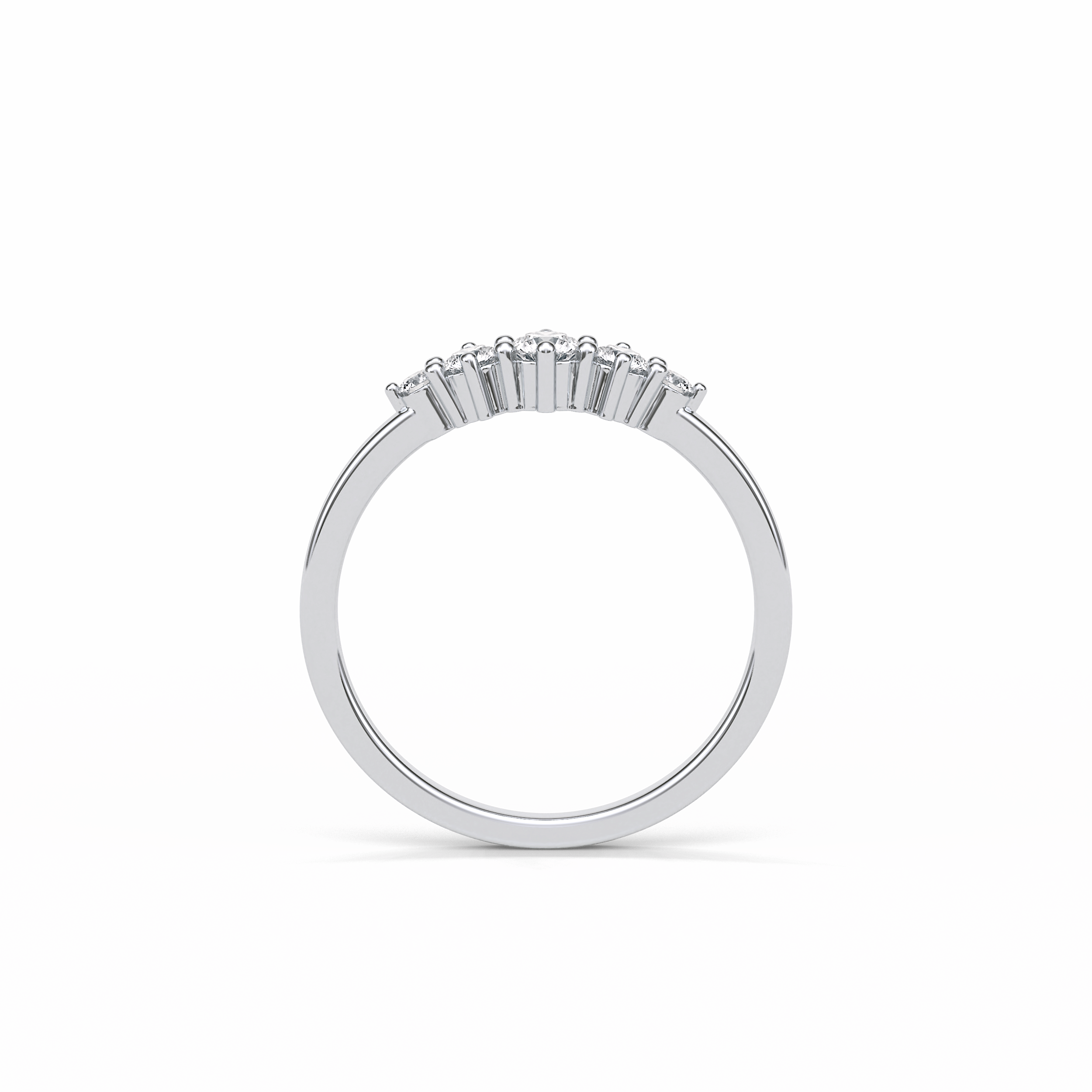 0.3 TCW Round Cut Five Stones Wedding Band 7